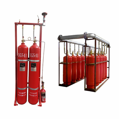 Red IG541 Efficient Inert Gas Fire Suppression System High Pressure